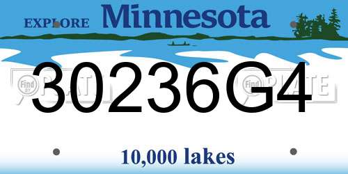30236G4 Minnesota License Plate