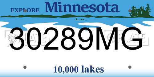 30289MG Minnesota License Plate