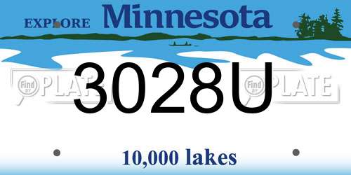 3028U Minnesota License Plate