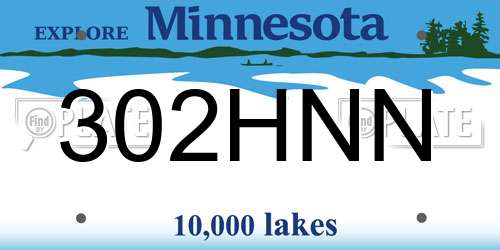 302HNN Minnesota License Plate