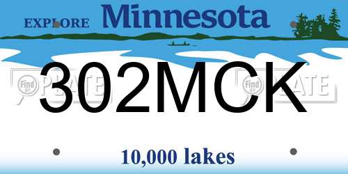 302MCK Minnesota License Plate