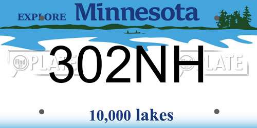 302NH Minnesota License Plate