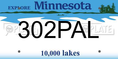 302PAL Minnesota License Plate