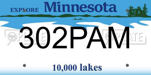 302PAM Minnesota License Plate