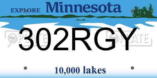 302RGY Minnesota License Plate
