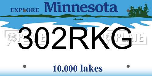 302RKG Minnesota License Plate