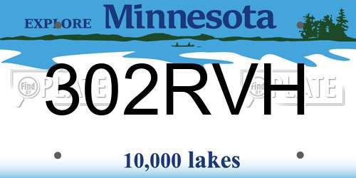 302RVH Minnesota License Plate