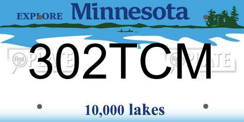 302TCM Minnesota License Plate