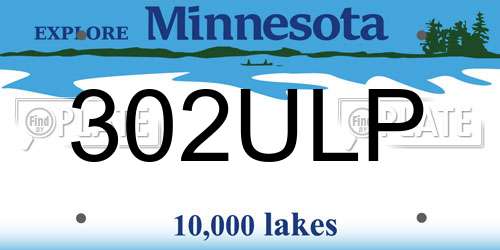 302ULP Minnesota License Plate