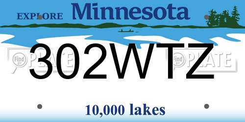 302WTZ Minnesota License Plate