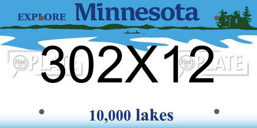 302X12 Minnesota License Plate