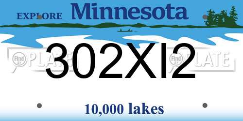 302XI2 Minnesota License Plate