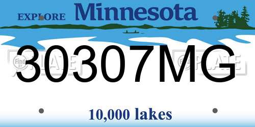 30307MG Minnesota License Plate