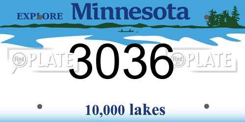 3036 Minnesota License Plate
