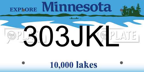303JKL Minnesota License Plate