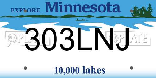 303LNJ Minnesota License Plate