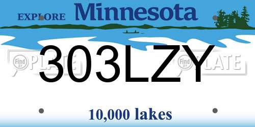 303LZY Minnesota License Plate