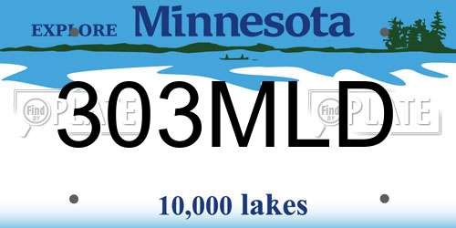 303MLD Minnesota License Plate