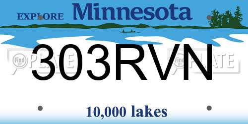 303RVN Minnesota License Plate