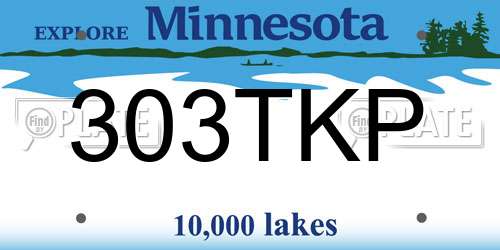 303TKP Minnesota License Plate