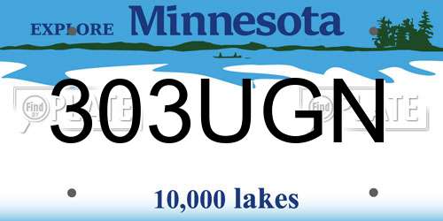 303UGN Minnesota License Plate