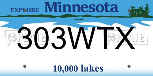 303WTX Minnesota License Plate