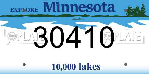 30410 Minnesota License Plate
