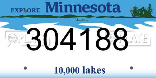 304188 Minnesota License Plate