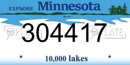 304417 Minnesota License Plate