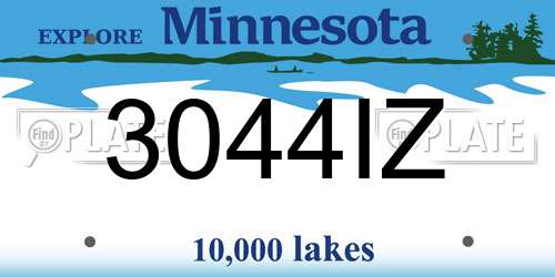 3044IZ Minnesota License Plate