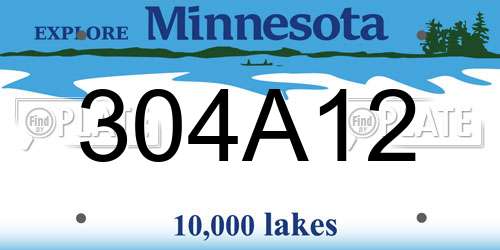 304A12 Minnesota License Plate