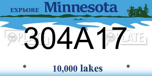 304A17 Minnesota License Plate