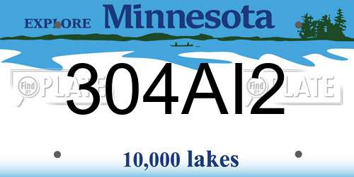 304AI2 Minnesota License Plate