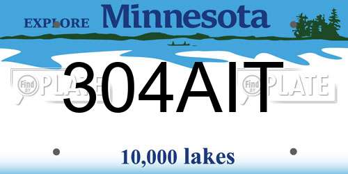 304AIT Minnesota License Plate