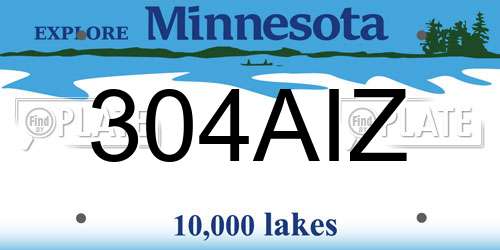 304AIZ Minnesota License Plate