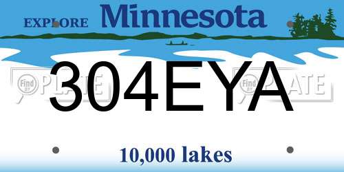 304EYA Minnesota License Plate