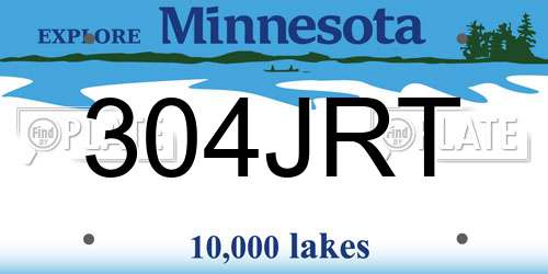 304JRT Minnesota License Plate