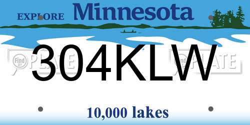 304KLW Minnesota License Plate