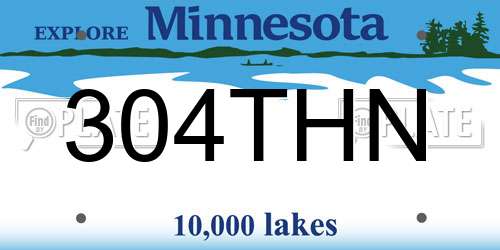 304THN Minnesota License Plate