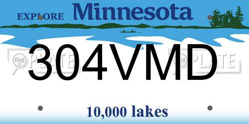 304VMD Minnesota License Plate