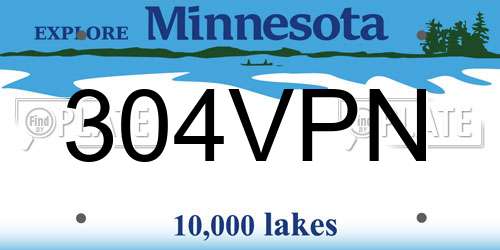 304VPN Minnesota License Plate