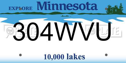 304WVU Minnesota License Plate