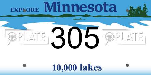305 Minnesota License Plate