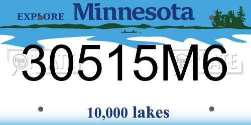 30515M6 Minnesota License Plate