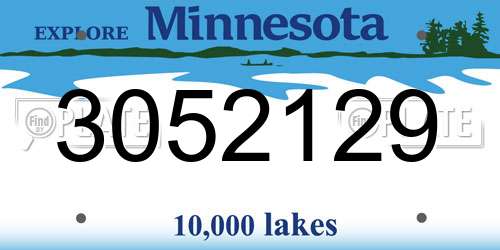3052129 Minnesota License Plate