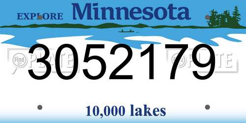 3052179 Minnesota License Plate