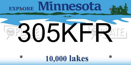 305KFR Minnesota License Plate
