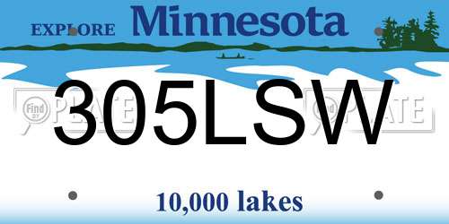 305LSW Minnesota License Plate