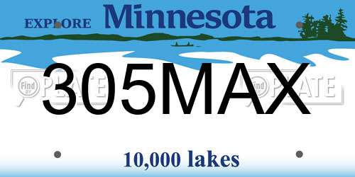 305MAX Minnesota License Plate