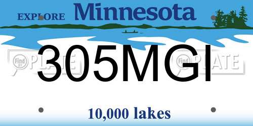 305MGI Minnesota License Plate
